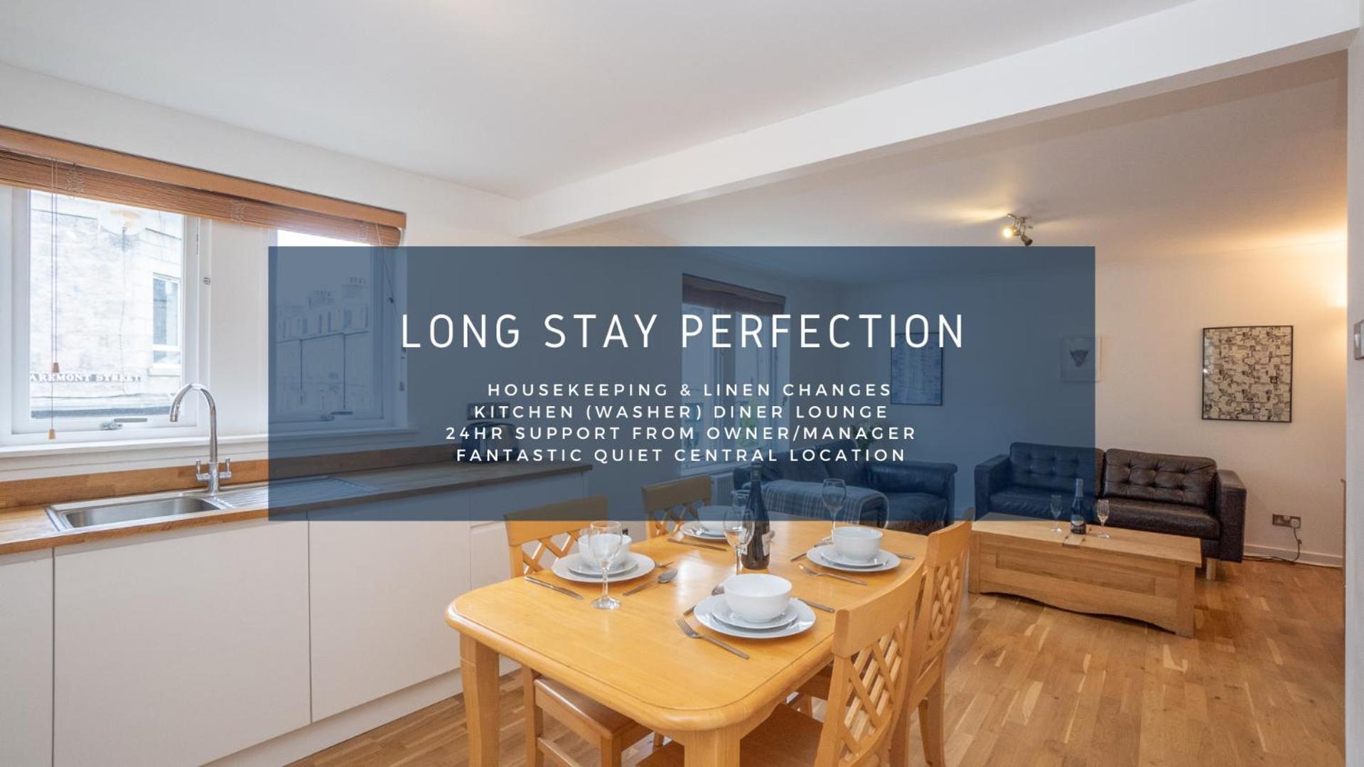 Dwellcome Home Ltd 2 King Beds West End Apt, Half Mile To Union Street Yet Quiet, Free Allocated Parking Space At Rear Entrance & Fast Wifi, Ideal For Long Term Contractor, Corporate, Etc Stays, Regular Housekeeping Option - See Our Site For Assuranc Aberdeen Exterior foto